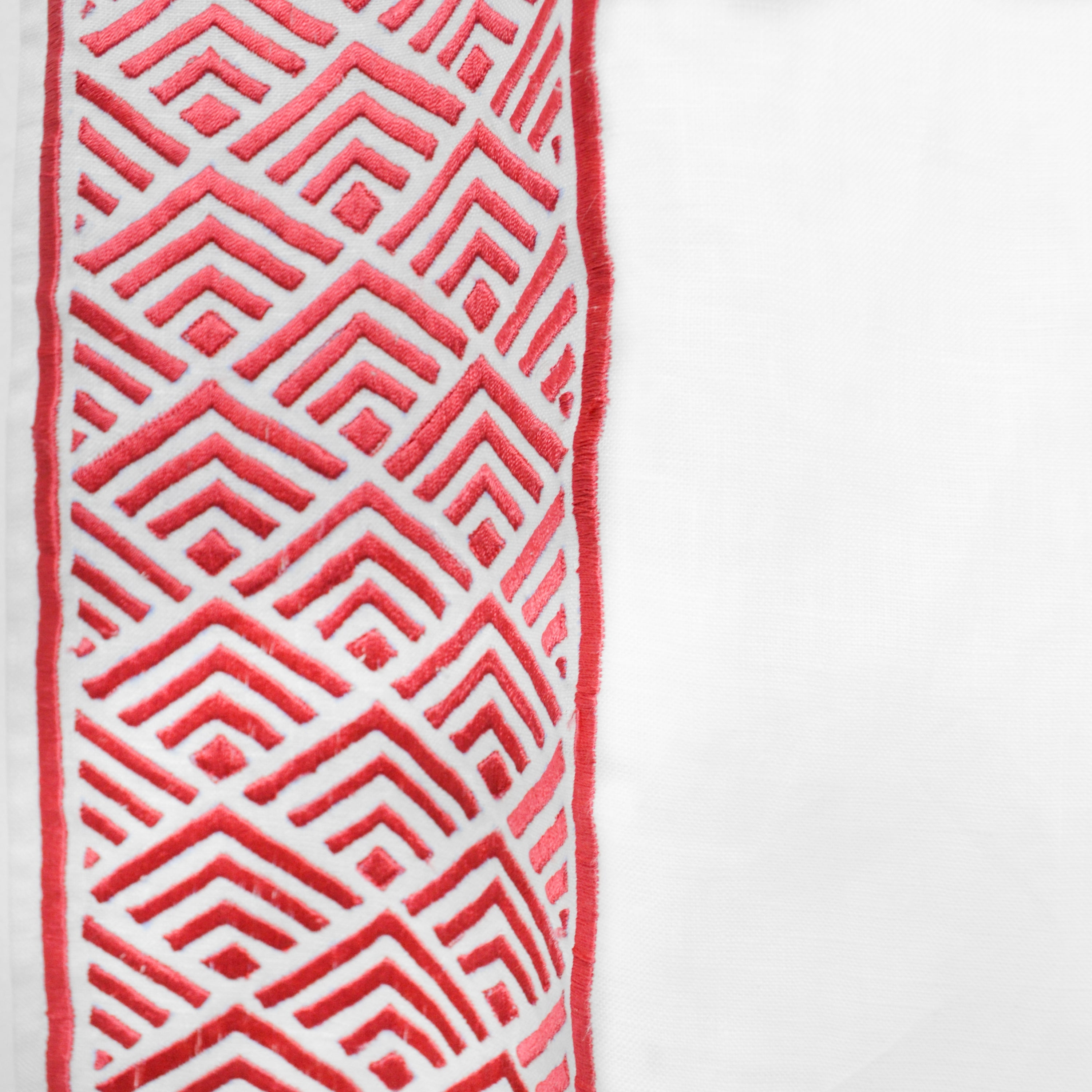 Chevron Linen Drapery with Embroidery