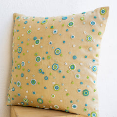 Beige Geometric Circles Throw Pillow Cover
