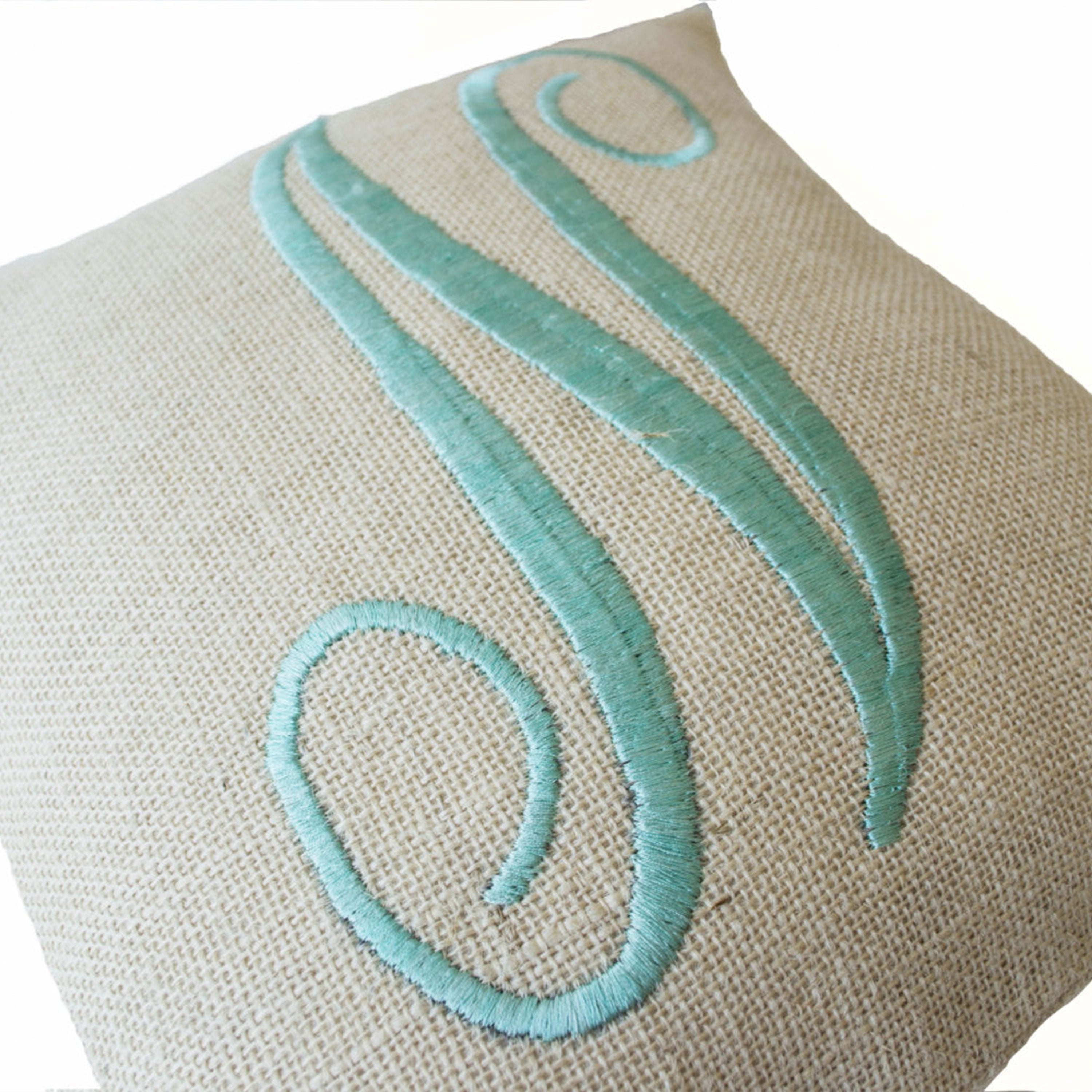 Handmade Farmhouse Monogram Pillow Cover