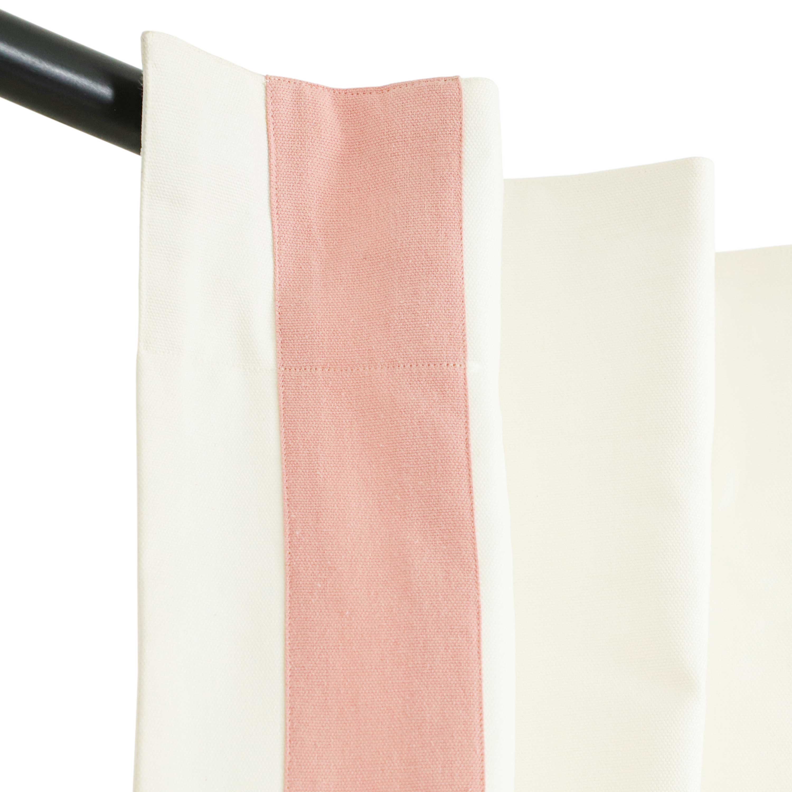 Custom Ivory Curtain With Pink Trim