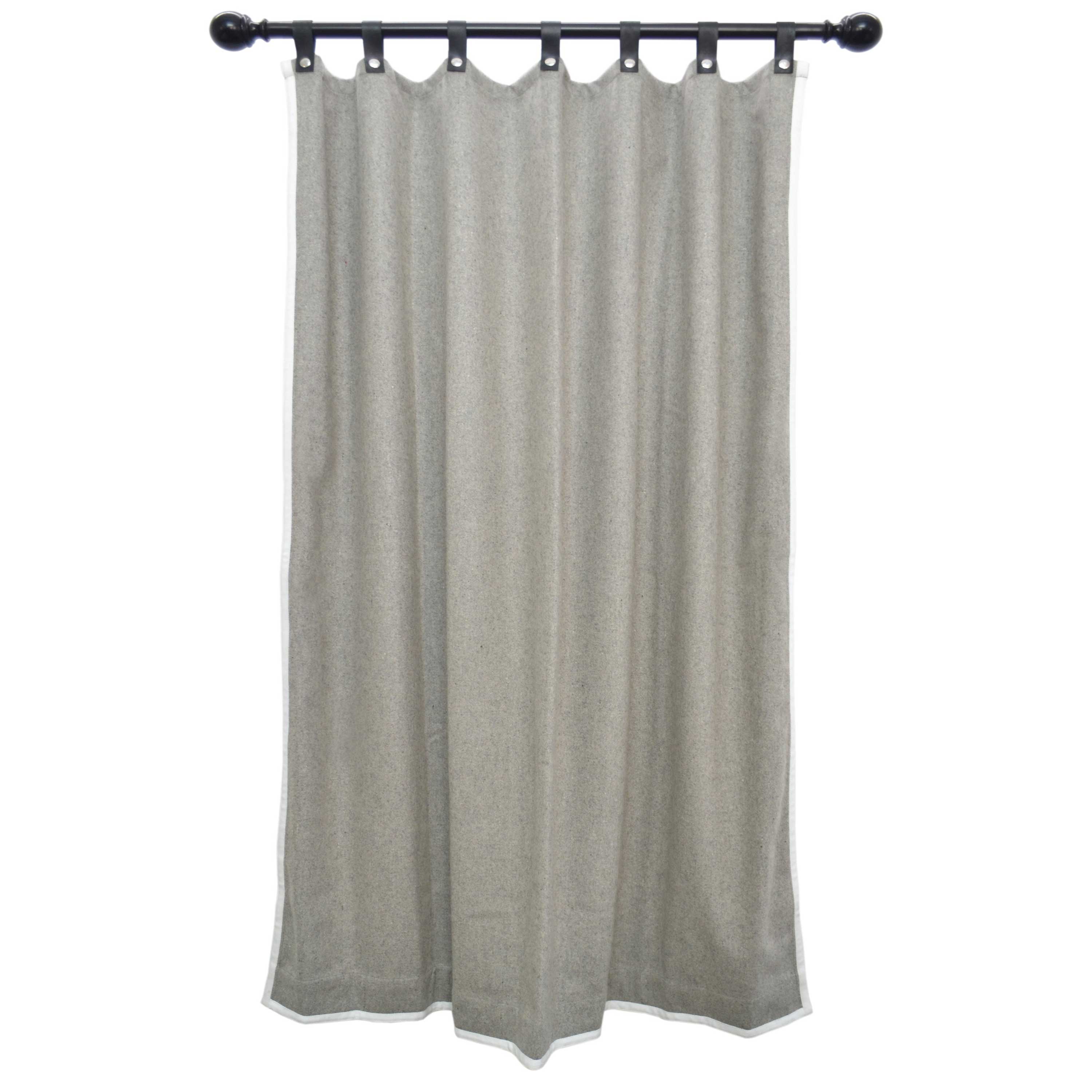 Light Gray Wool Felt Curtain With Trim