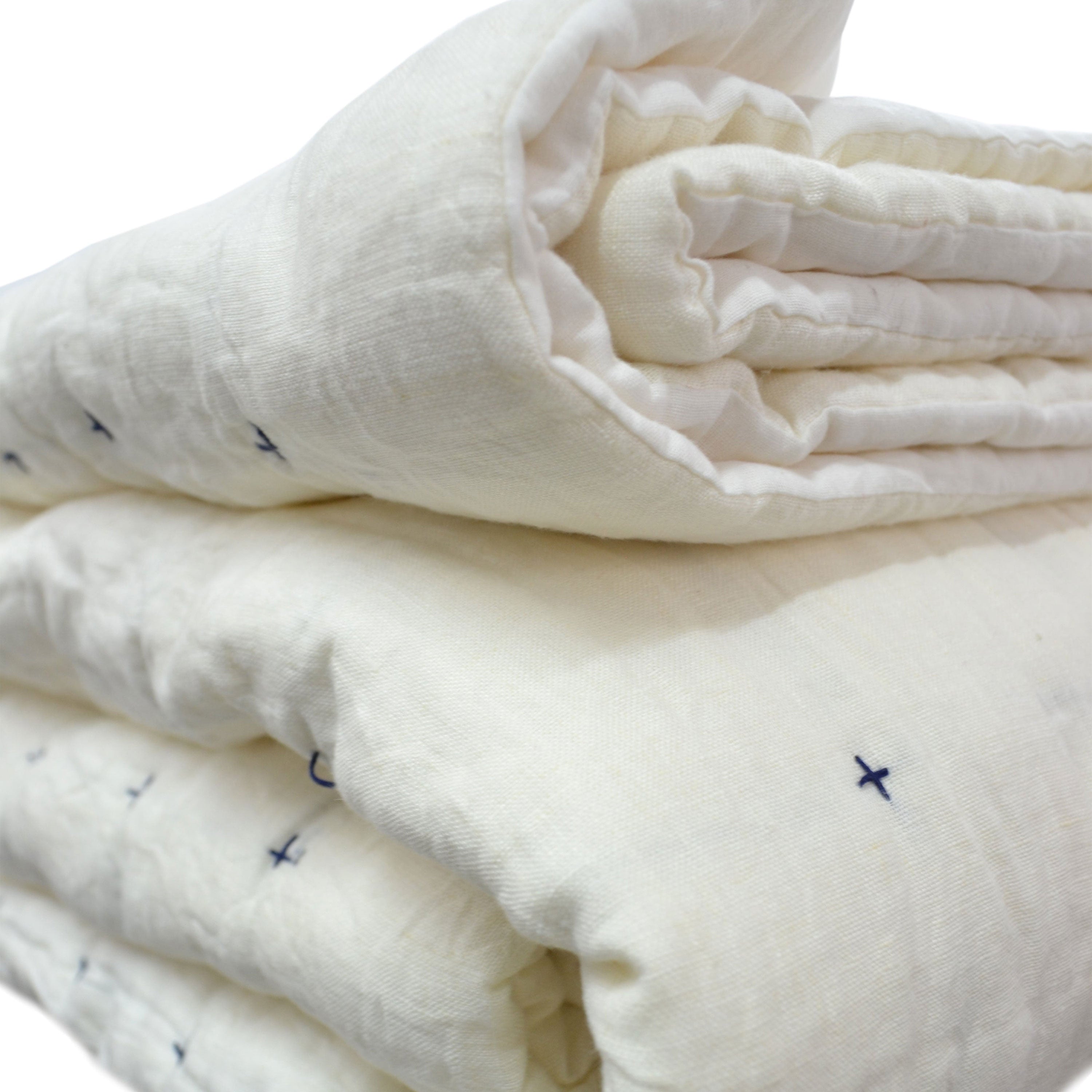Handmade Lightweight Linen Quilt - Artisan Hand-Stitched Modern Bedding