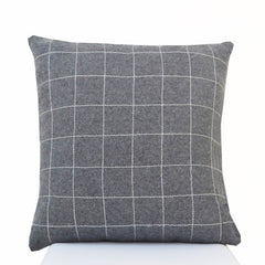 Gray Wool Felt Decorative Throw Pillow Cover, Geometric Design Pillow Case, Designer Cushion Cover