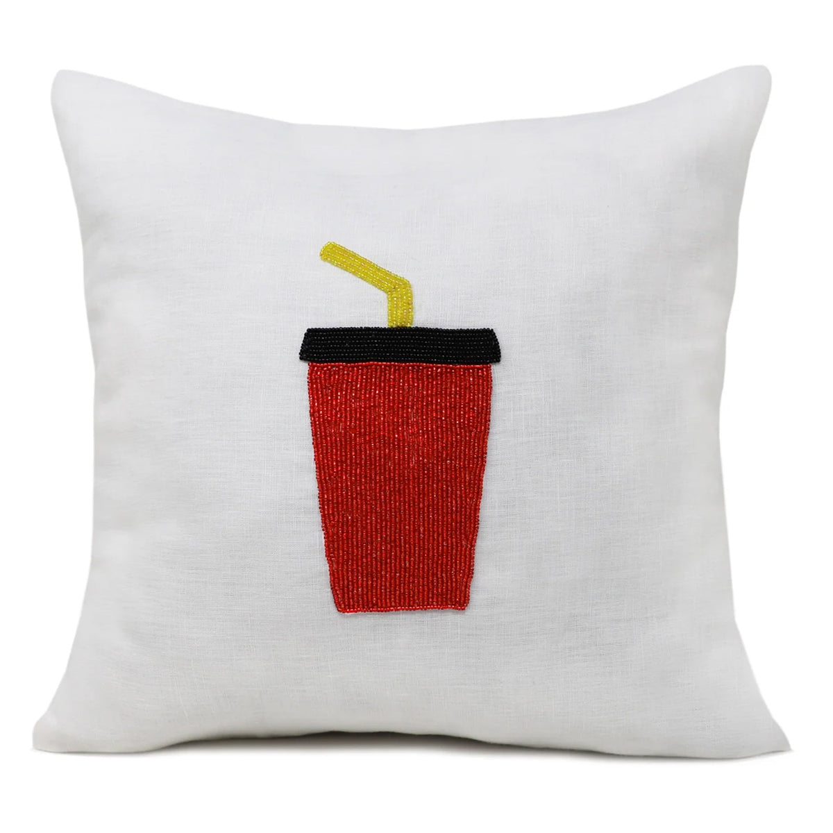 Beaded Happiest Meal Pillow Cover