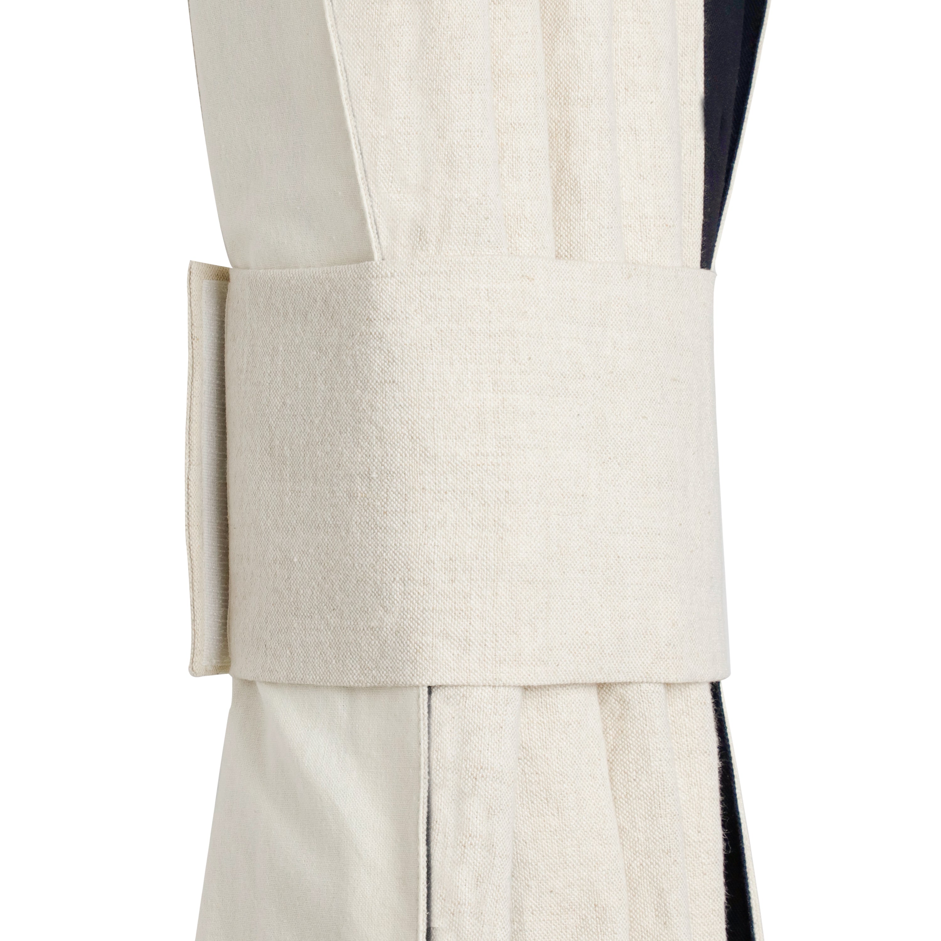 Greek Key Trim Linen Curtain
