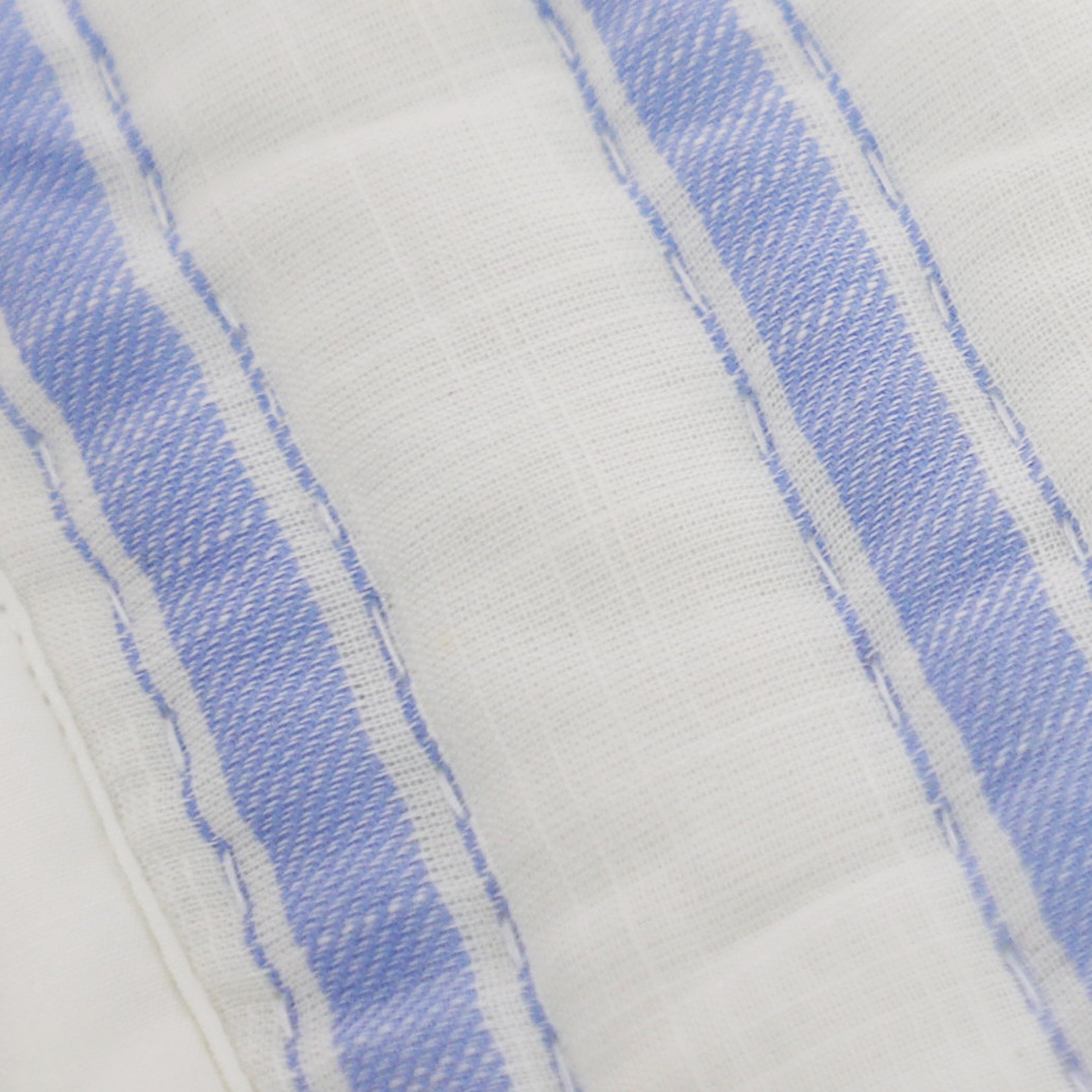Handmade Florida Blue White Cotton Striped Quilt - Kids Comforter