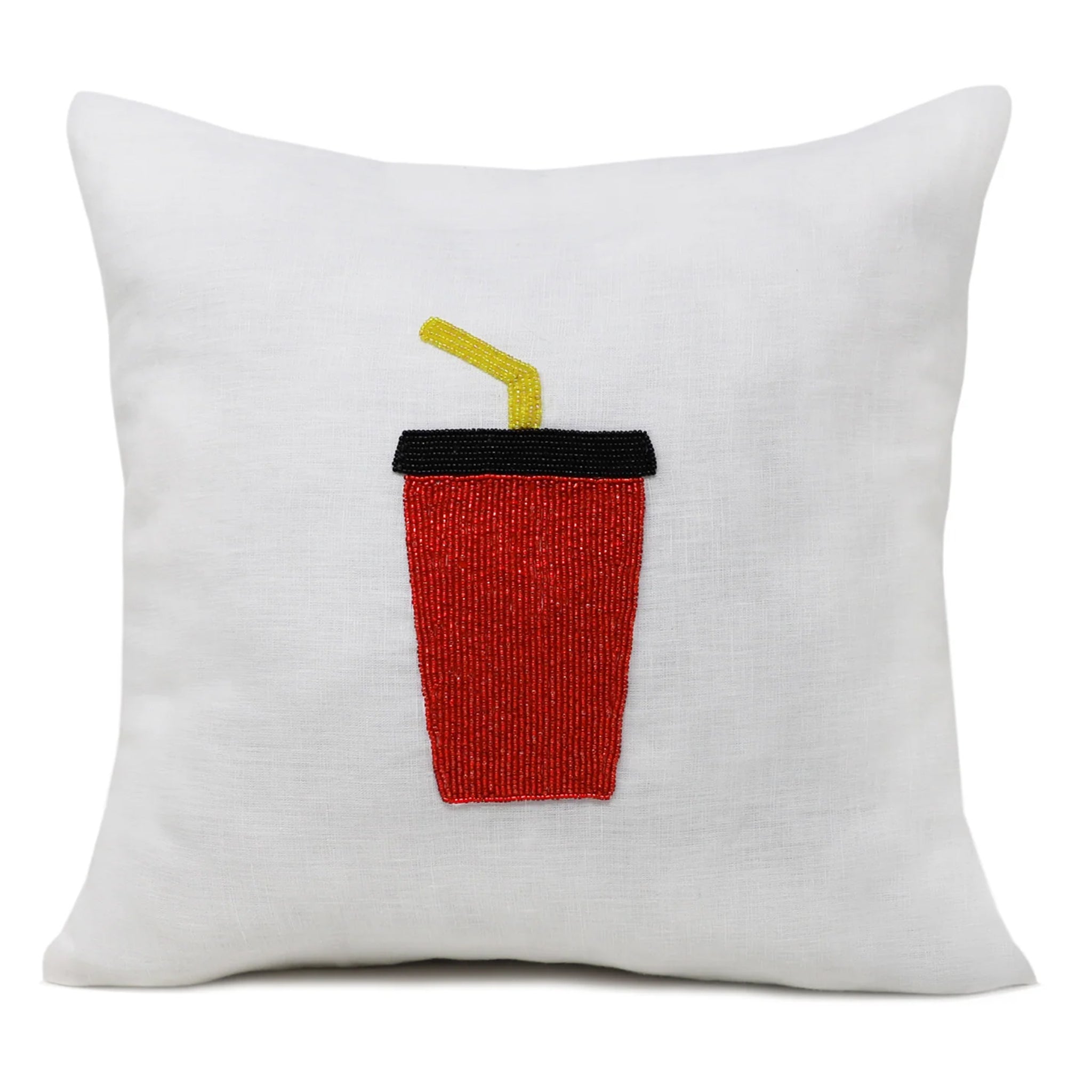 Beaded Happiest Meal Pillow Cover