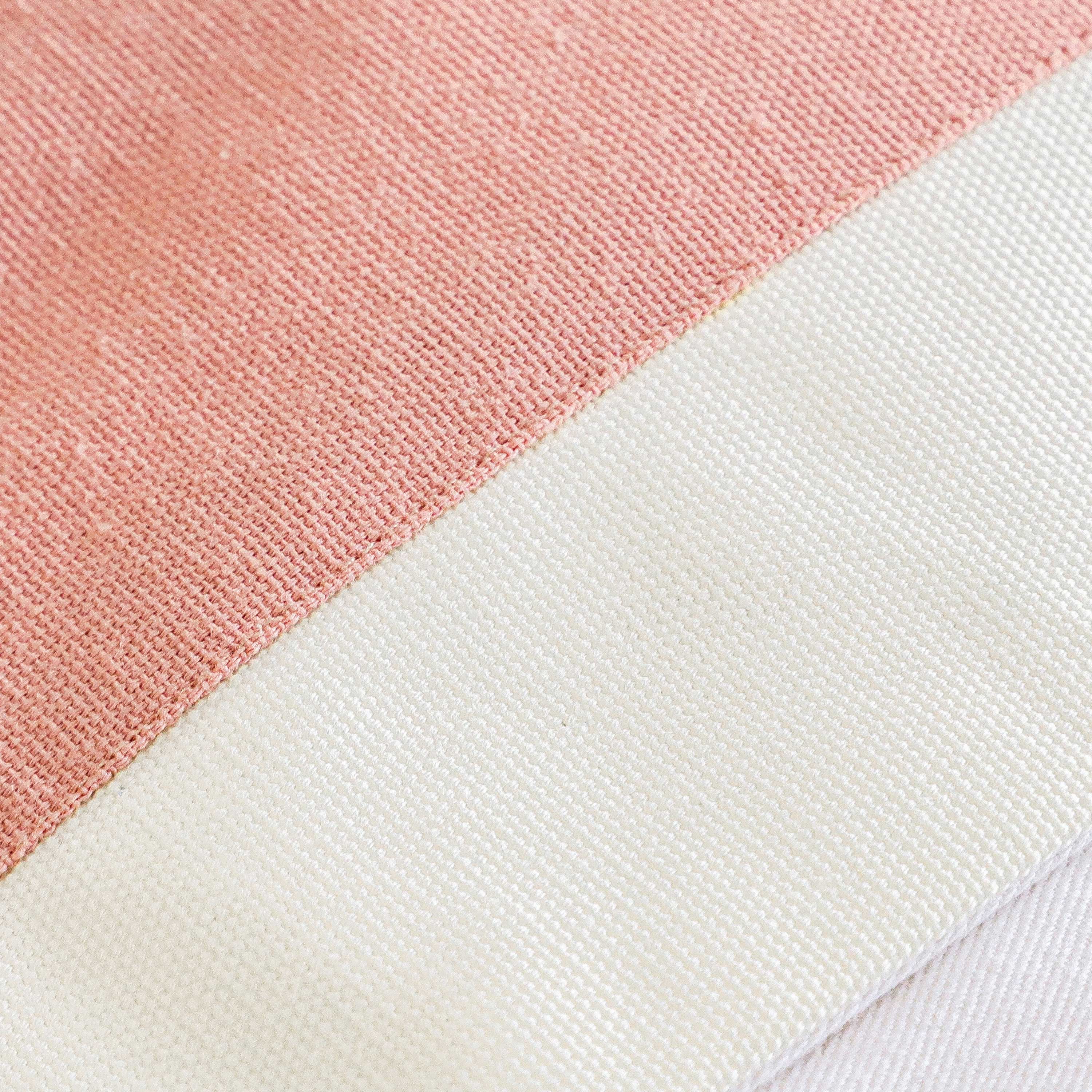 Custom Ivory Curtain With Pink Trim