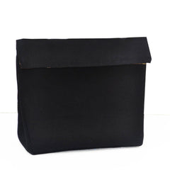 Custom Dopp Kit in Black Cotton Canvas, Men's Travel Toiletry Bag, Groomsmen Gift