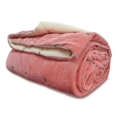 Light Coral Velvet Pick Stitch Quilt