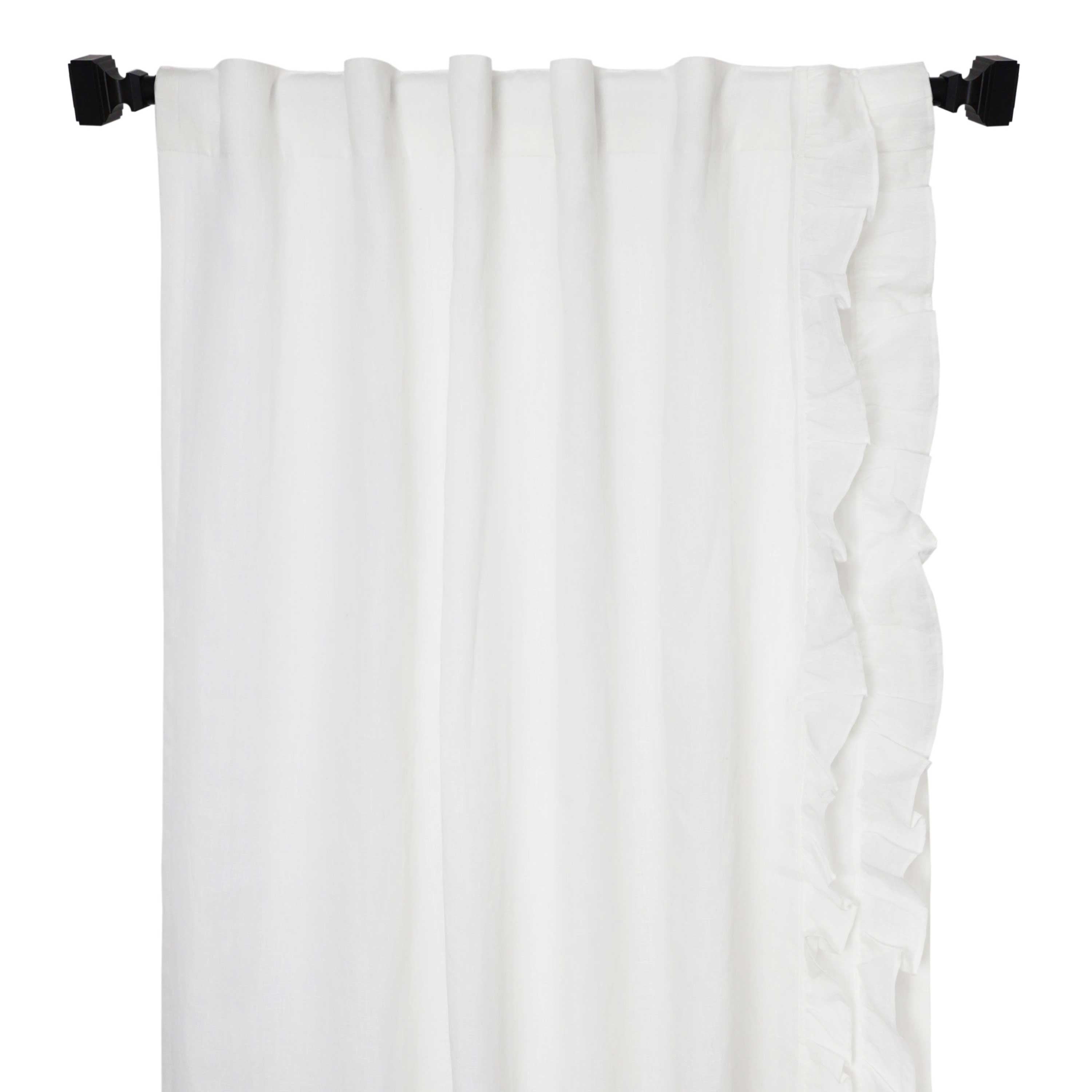 Custom Made Linen Ruffle Curtains