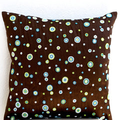 Beige Geometric Circles Throw Pillow Cover