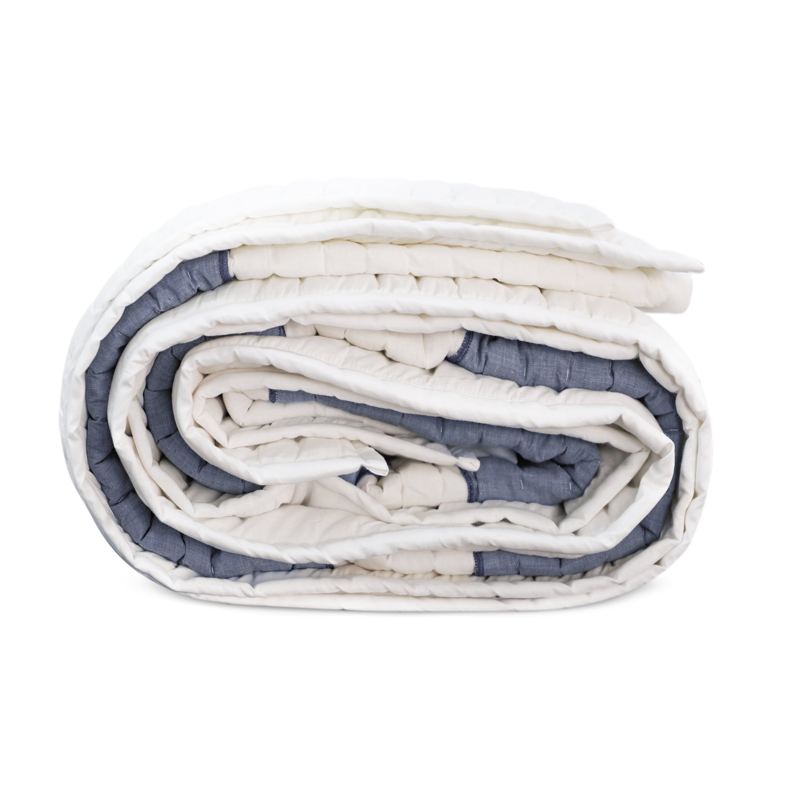 Blue Stonehenge Appliqué Quilt - Handmade Blue & White Artisan Bedding