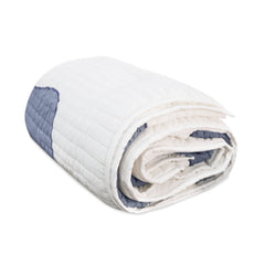 Blue Stonehenge Appliqué Quilt - Handmade Blue & White Artisan Bedding