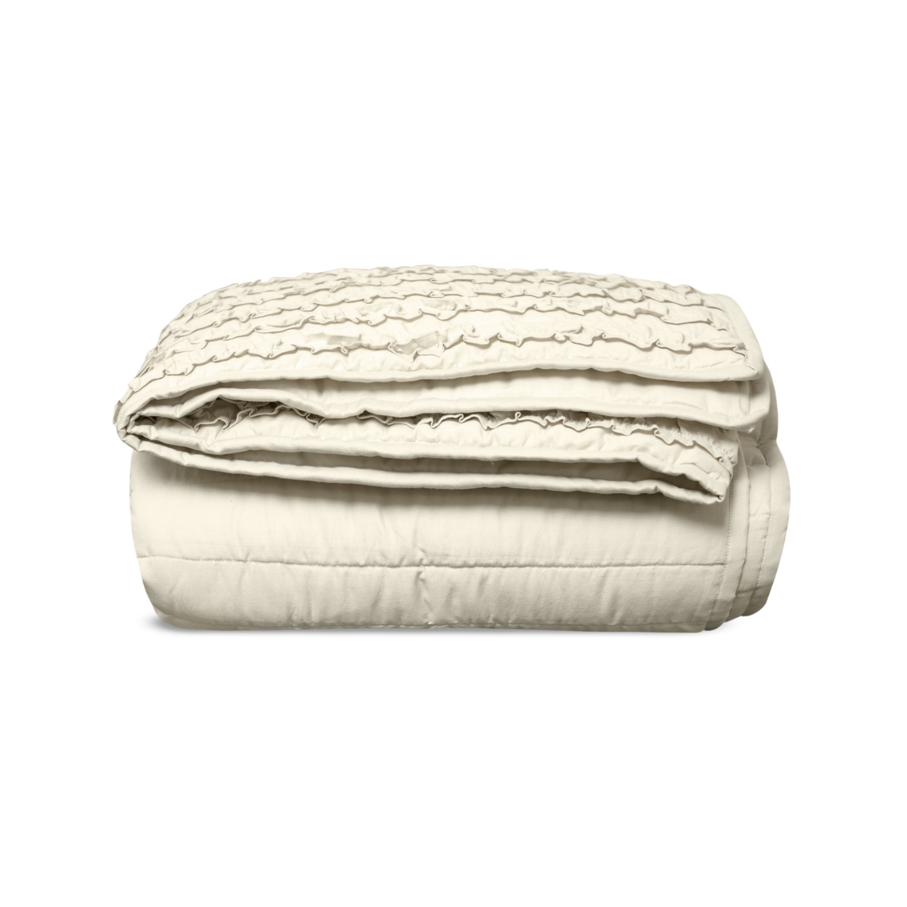 Handmade Beige Ruffle Quilt - Machine Washable, Available in all Sizes
