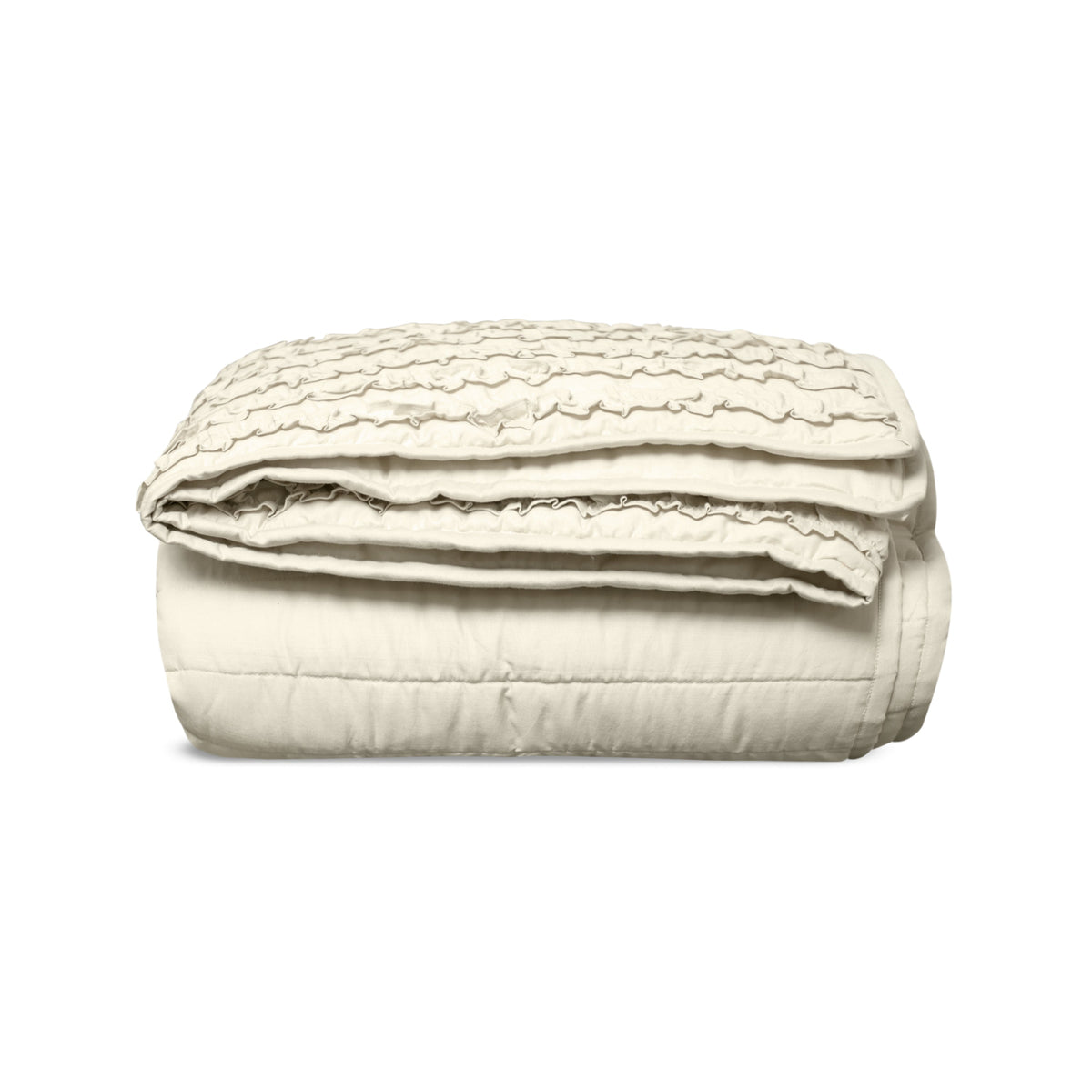 Handmade Beige Ruffle Quilt - Machine Washable, Available in all Sizes