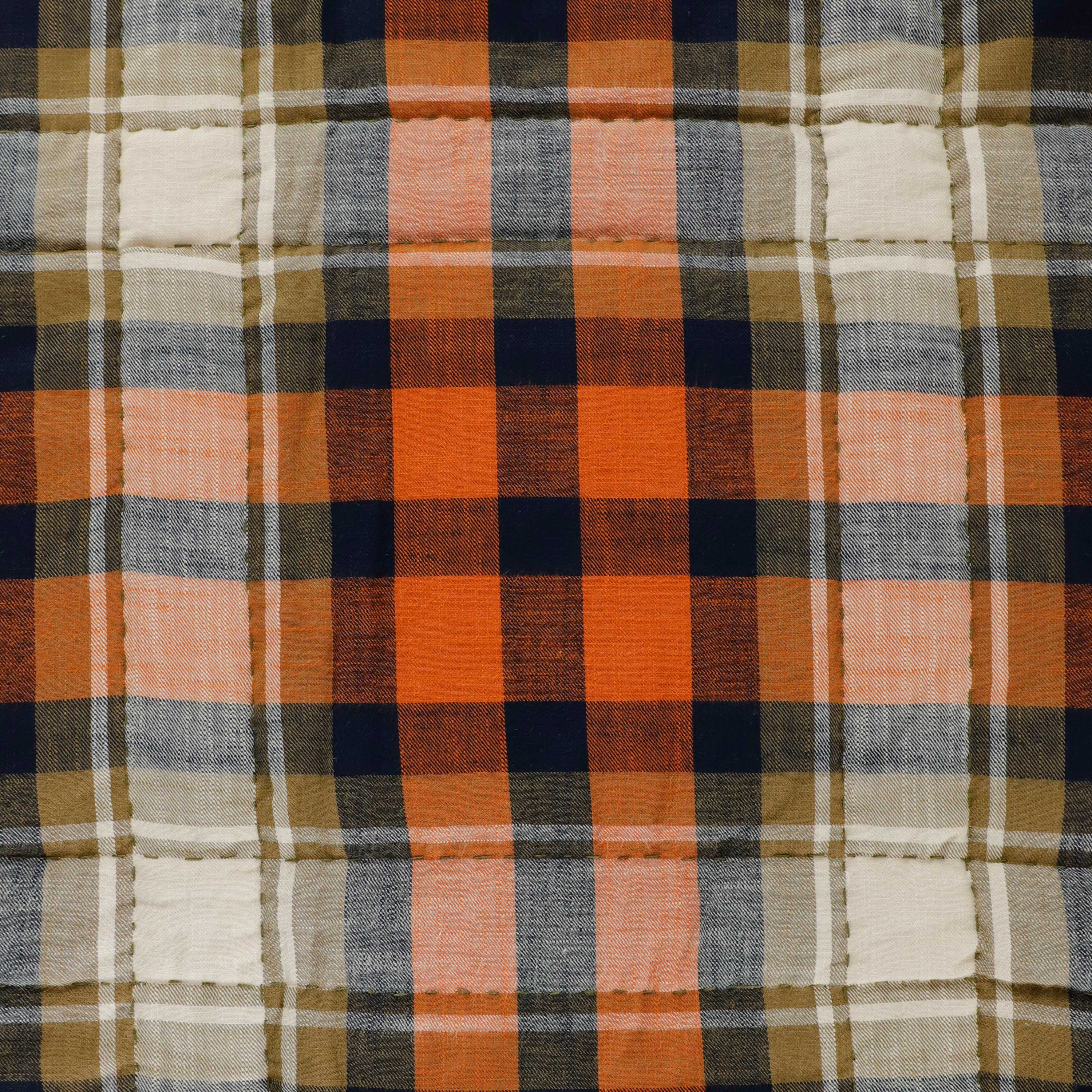 Handmade Reversible Plaid Cotton Quilt - Pick-Stitch Quilting | Navy & Plaid | Farmhouse & Modern Bedroom Décor | Custom Sizes Available