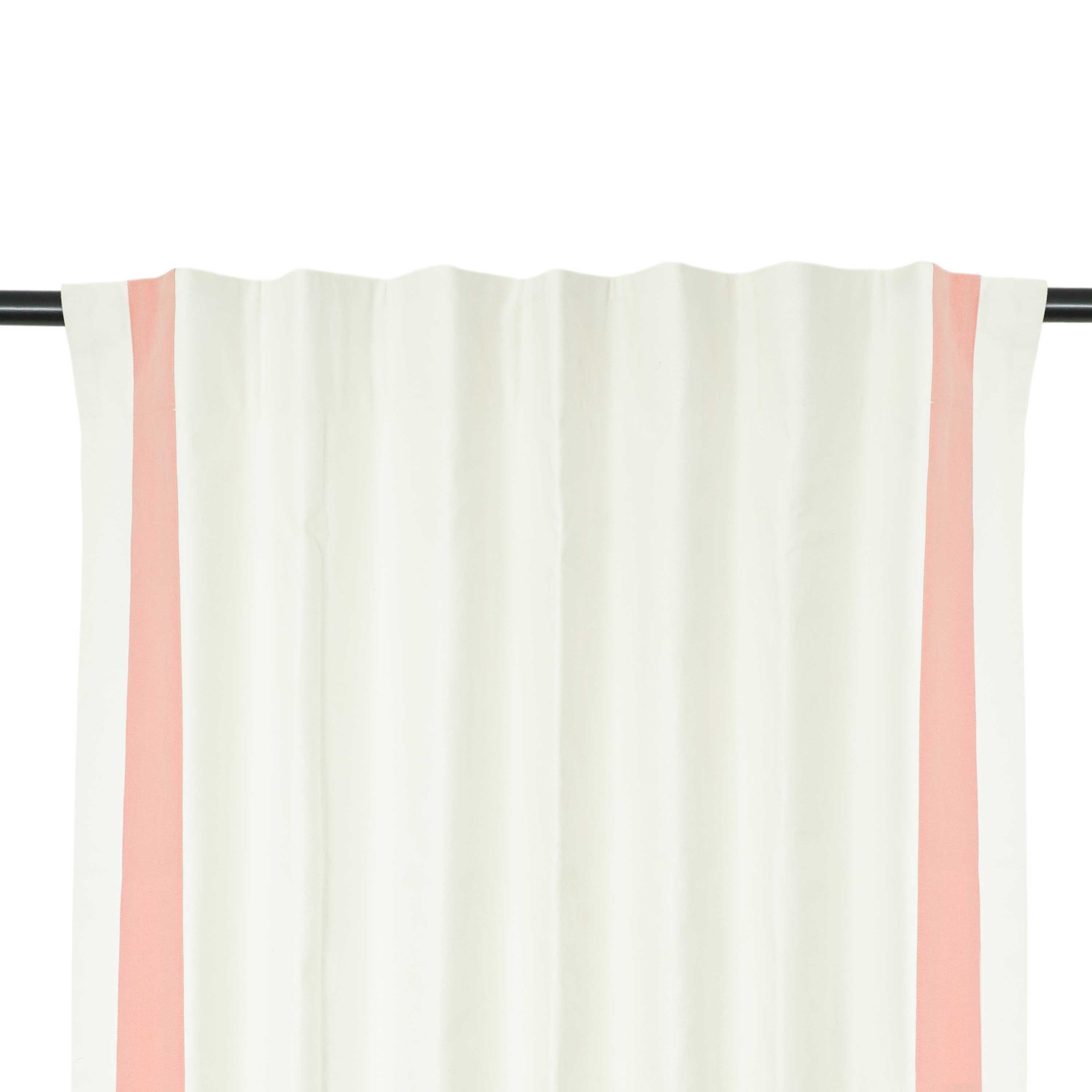 Custom Ivory Curtain With Pink Trim