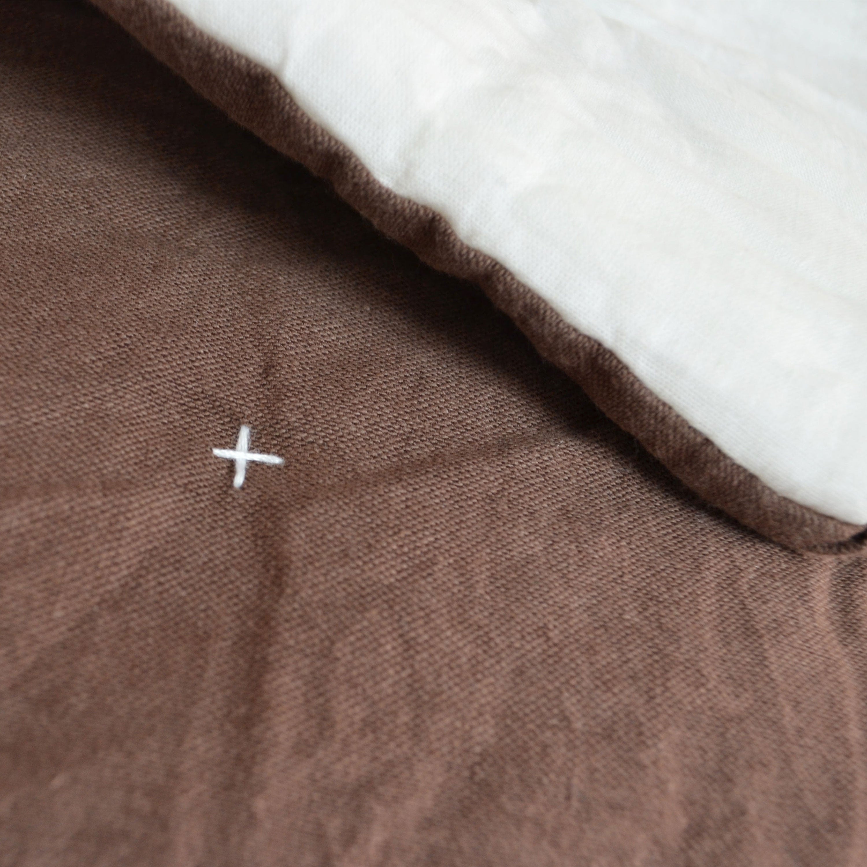 Handmade Brown Linen Quilt: European Flax & Hand-Stitched Detail