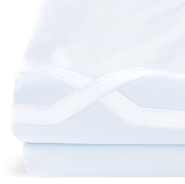 Light Blue Embroidered Geometric Duvet Cover – 400TC Cotton Blend