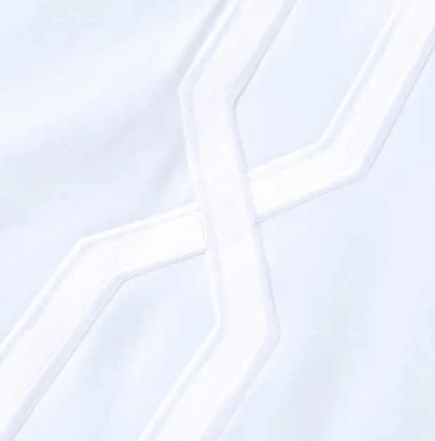 Light Blue Embroidered Geometric Duvet Cover – 400TC Cotton Blend
