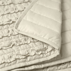Handmade Beige Ruffle Quilt - Machine Washable, Available in all Sizes