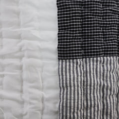 Handmade Black & White Monochrome Patchwork Quilt - Reversible | Polyfill | Dorm, Bedroom & Minimalist Décor | Twin to Cal King