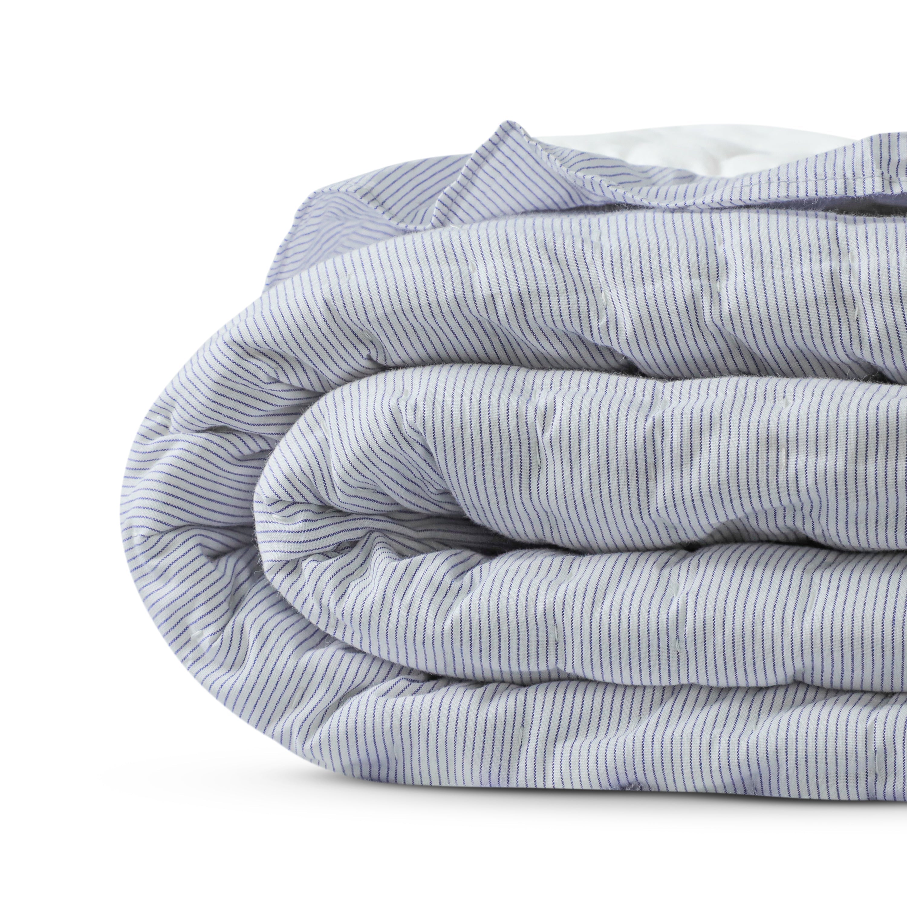 Handmade Blue White Kids Cotton Quilt with Ruffles – Toddler Bedding