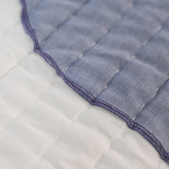 Blue Stonehenge Appliqué Quilt - Handmade Blue & White Artisan Bedding