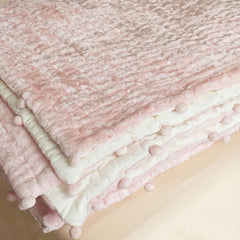 Custom Made Blush Pink Velvet Quilt