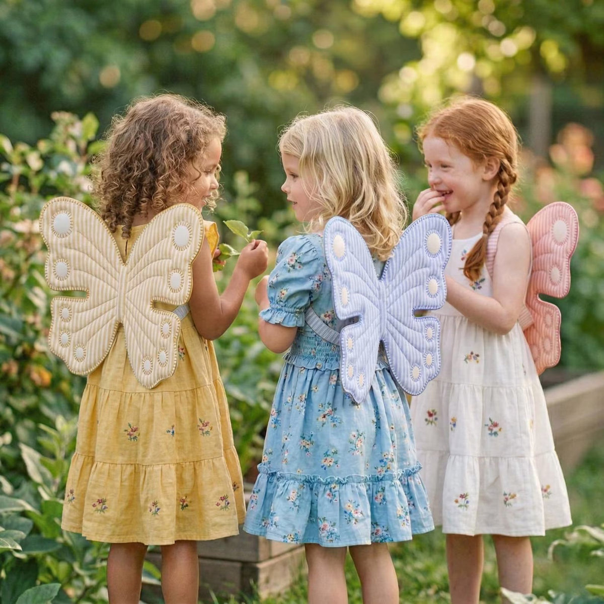 Butterfly Wings Costume for Kids - Quilted Embroidered Fairy Wings