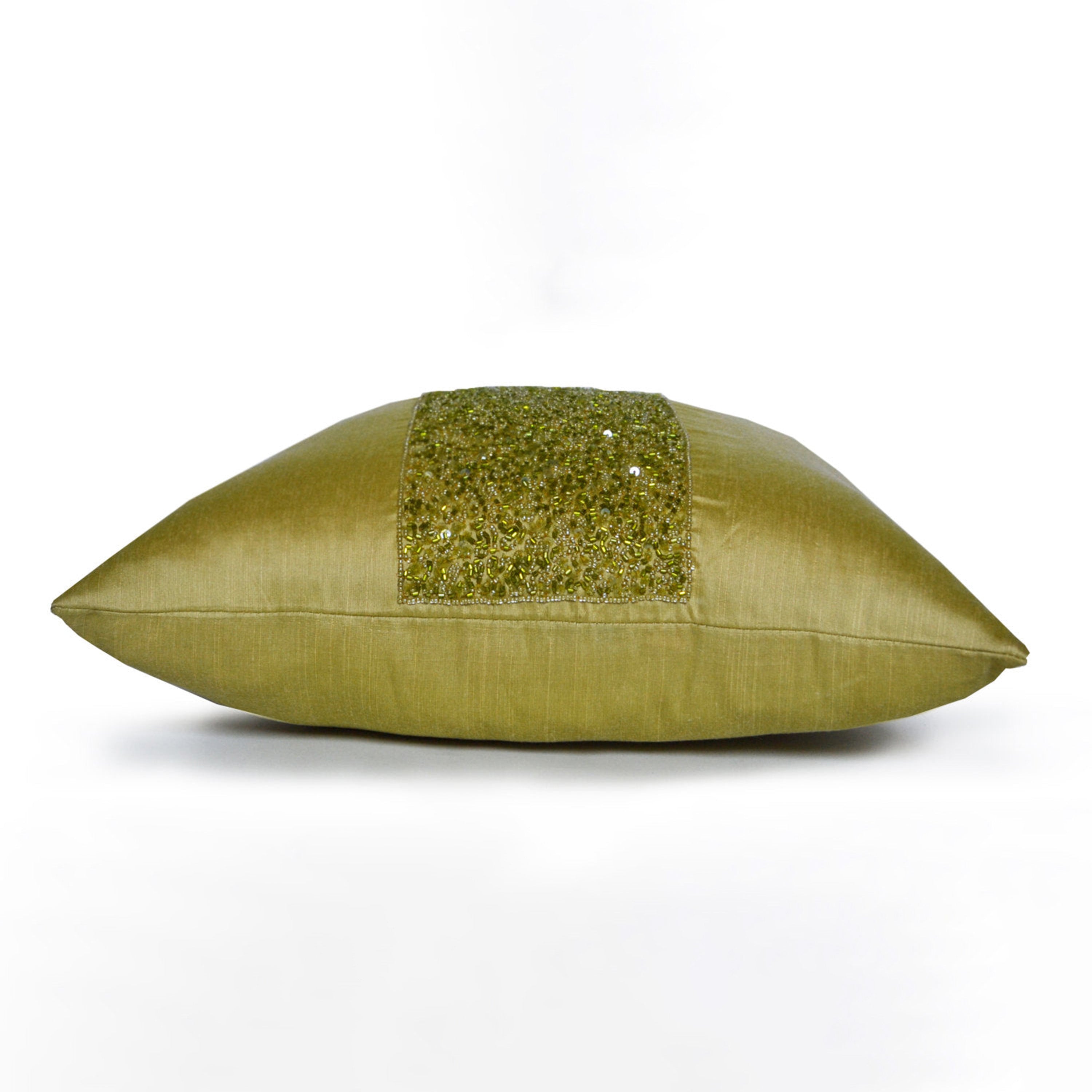 Chartreuse Green Decor Pillow, Cushion Cover Faux Silk,Decorative pillow
