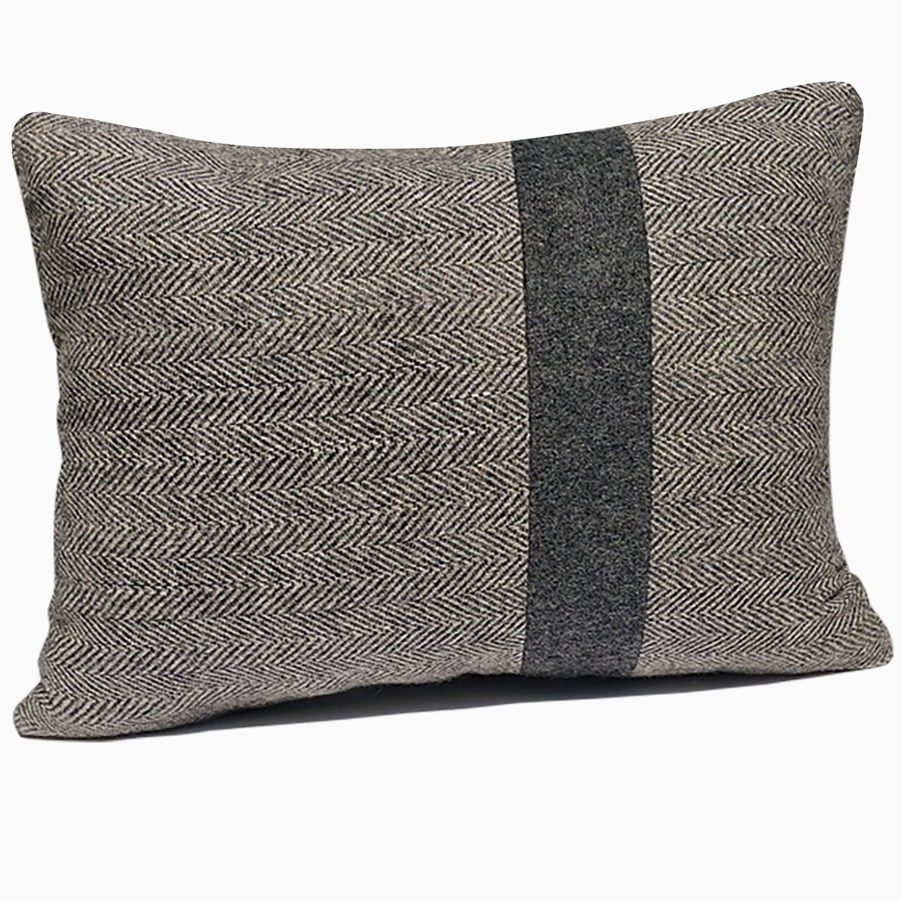 Chevron Felt Pillow Cover, Color Block Pillow Case, Gray Chevron Pillow