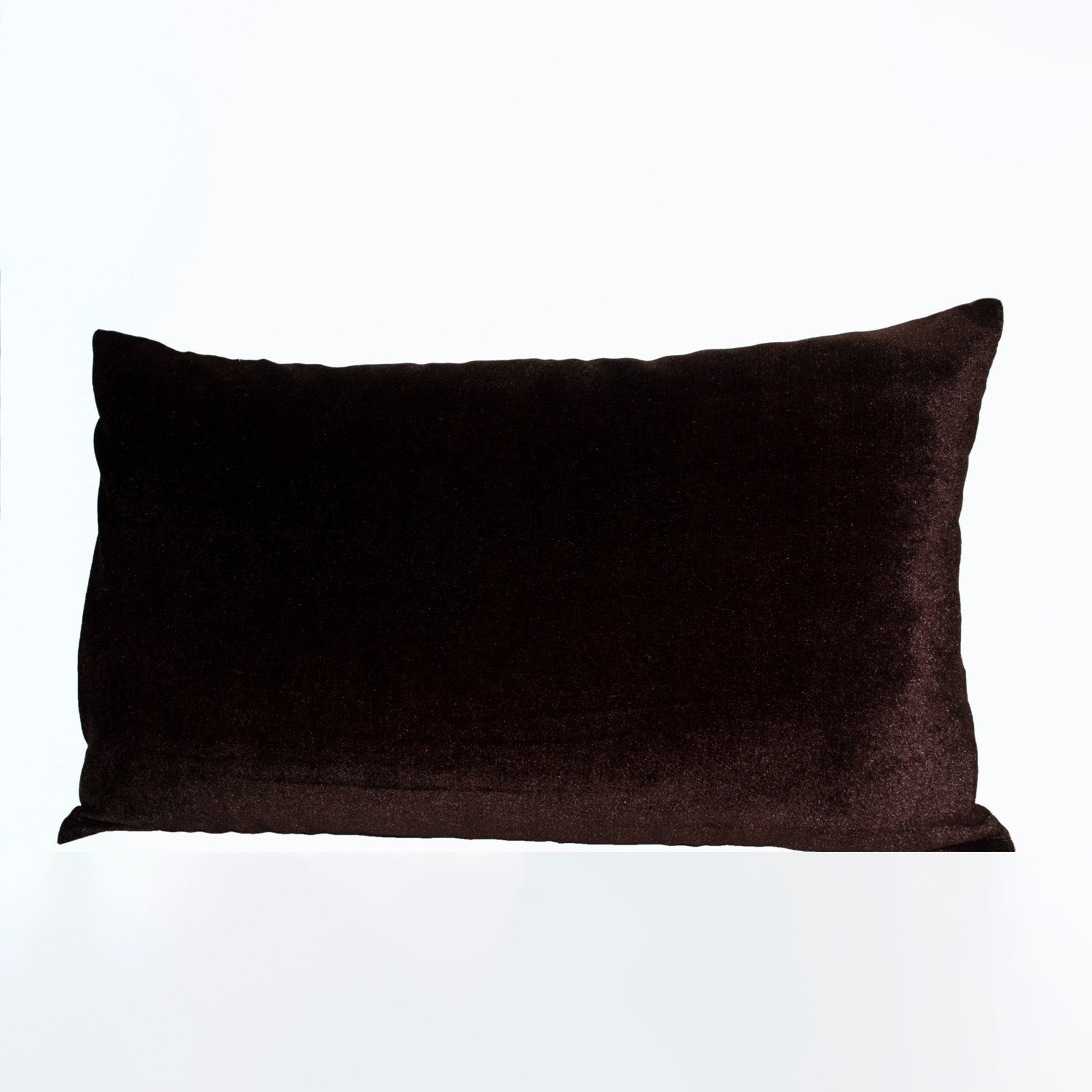 Chocolate Brown Velvet Oatmeal Linen Decorative Throw Pillows