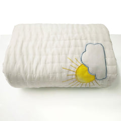 Handcrafted Clouds & Rainbow Quilt: Dreamy Nursery Patchwork