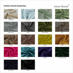 Handcrafted Navy Blue Cotton Velvet Curtain