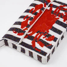 Handmade Beaded Crab Clutch | Coastal Shoulder Bag