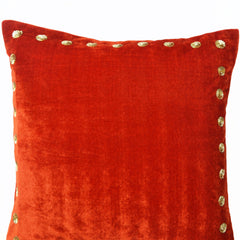 Custom Velvet Pillow Cover with Gold Sequin Embroidery