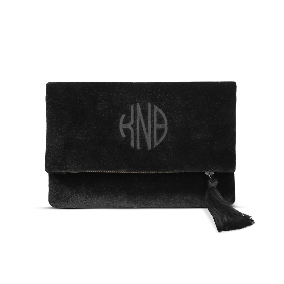 Customized Black Velvet Purse