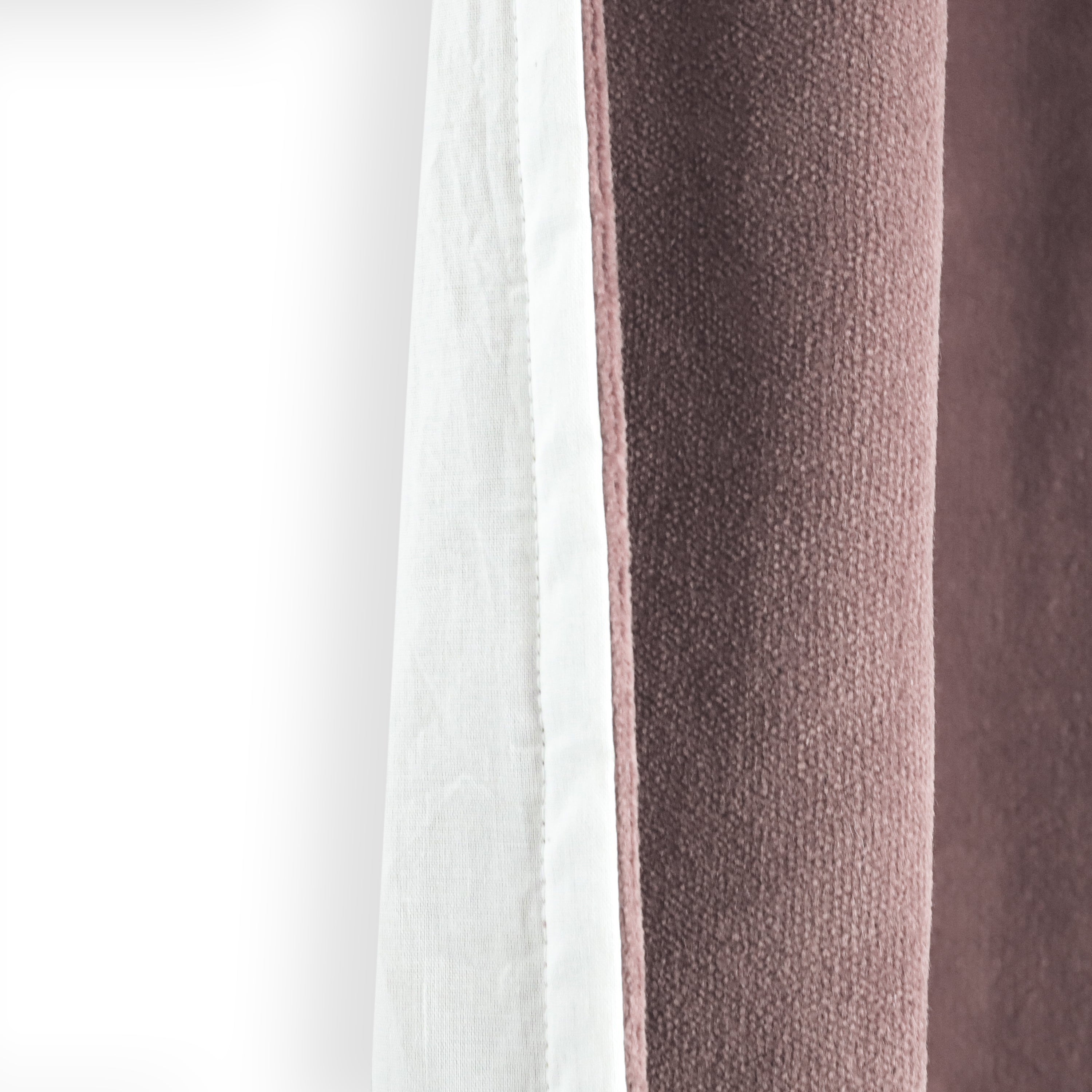 Dust Rose Cotton Velvet Pinch Pleat Curtains