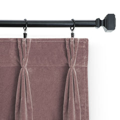 Dust Rose Cotton Velvet Pinch Pleat Curtains