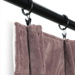 Dust Rose Cotton Velvet Pinch Pleat Curtains