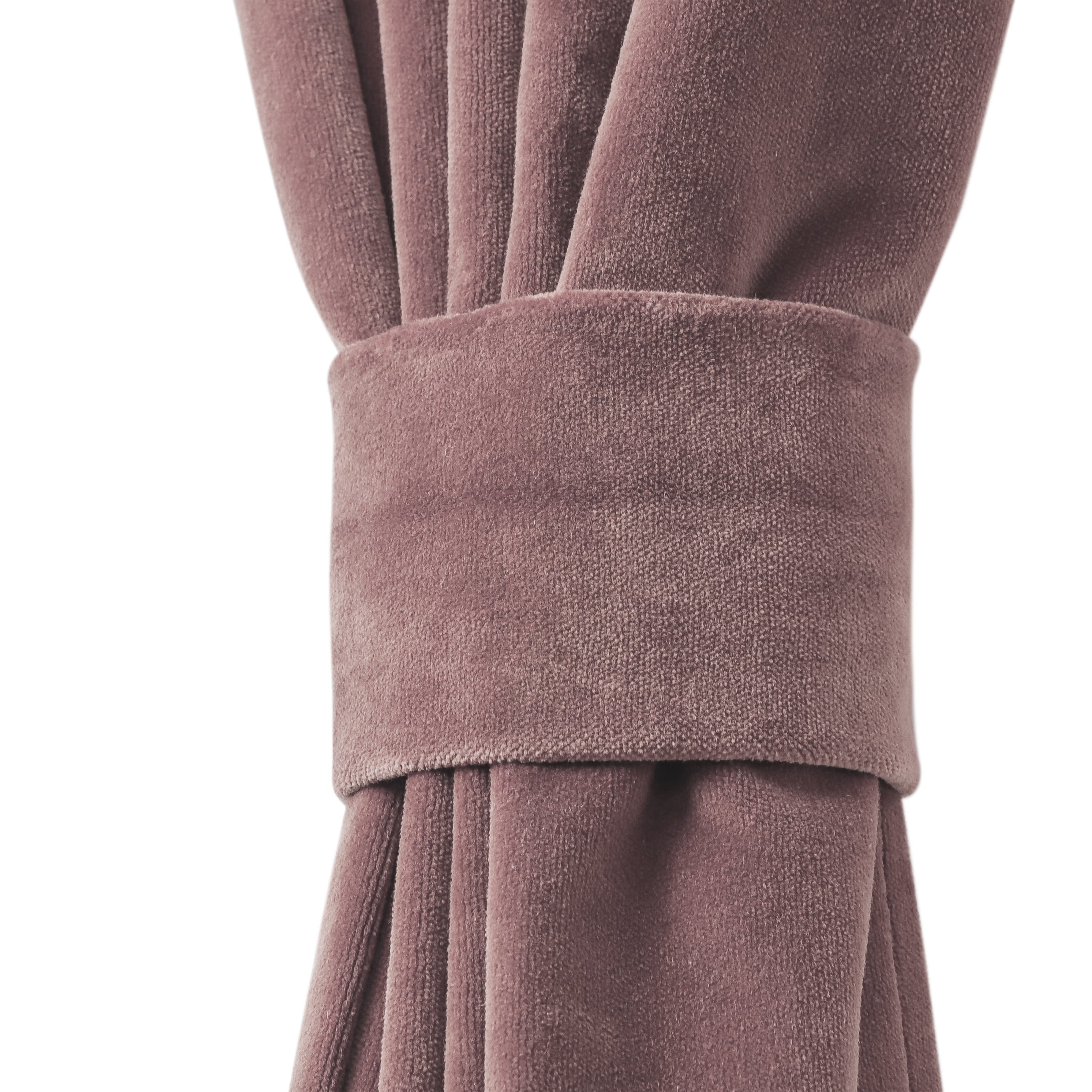Dust Rose Cotton Velvet Pinch Pleat Curtains