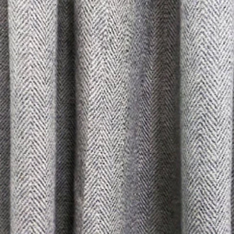 Gray Chevron Wool Curtains, Herringbone Drapes