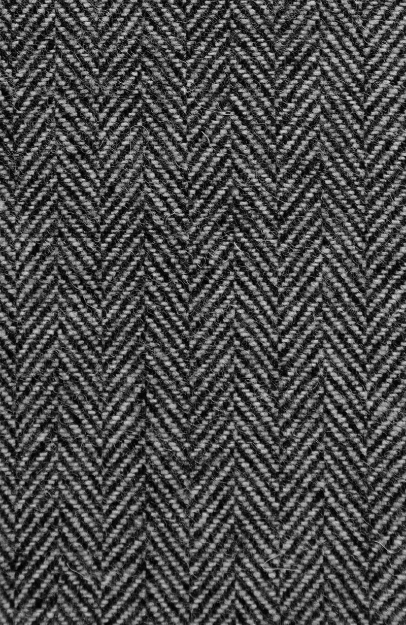 Gray Chevron Wool Curtains, Herringbone Drapes