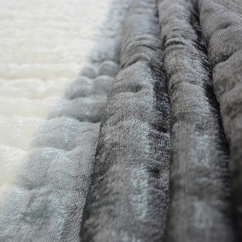 Gray Ombre Velvet Quilt