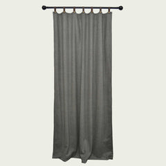 Gray Chevron Leather Tab Wool Curtain