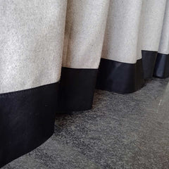Gray Wool Curtains, Leather Ties and Trim Curtains