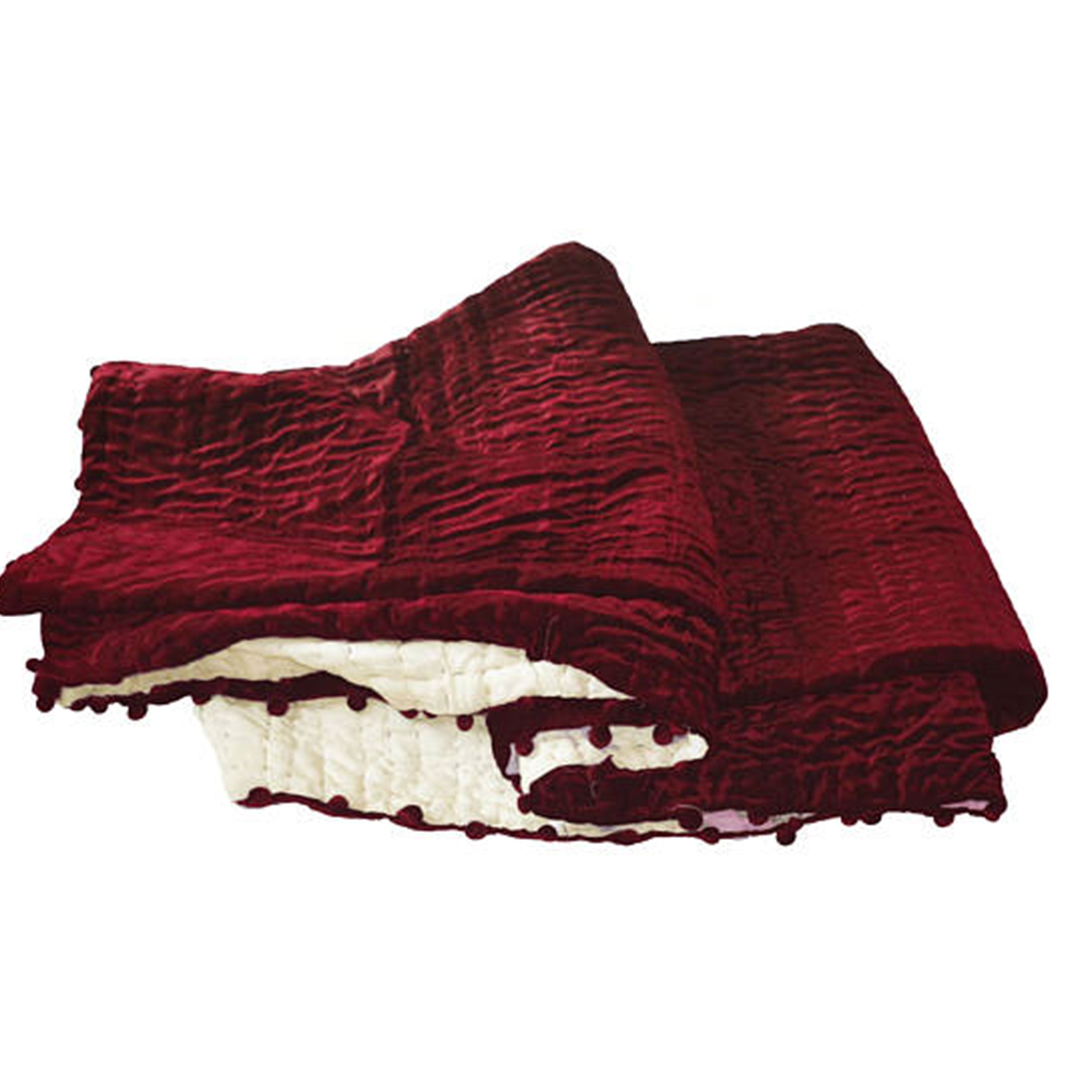 Handcrafted Deep Red Velvet Quilt