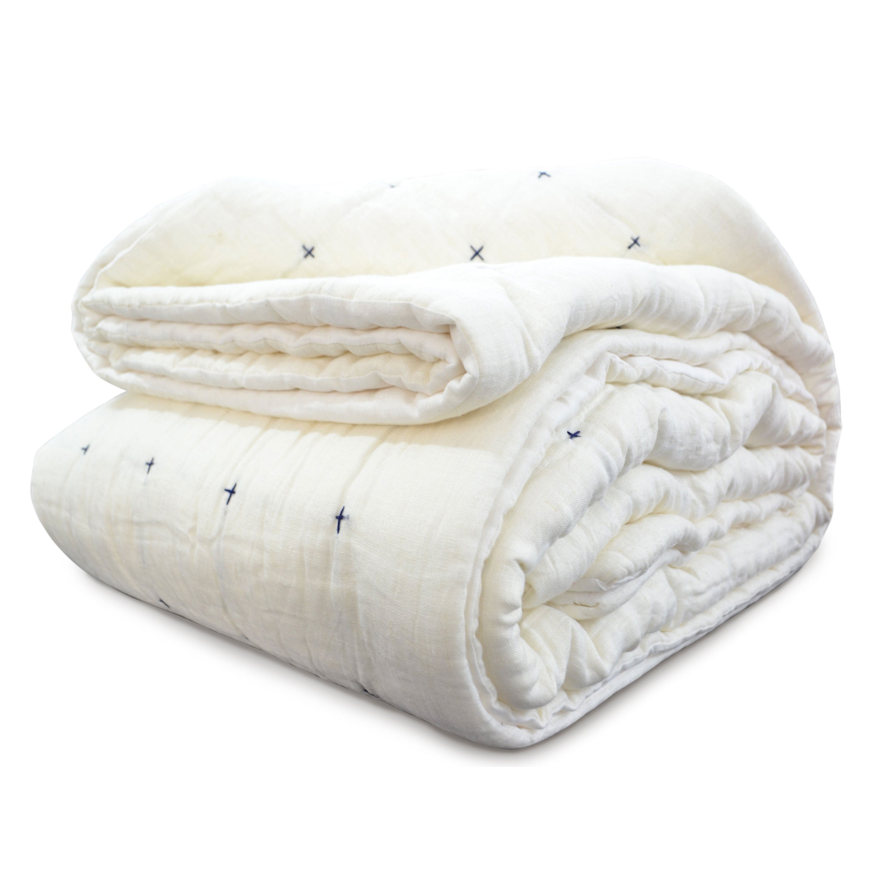 Handmade Lightweight Linen Quilt - Artisan Hand-Stitched Modern Bedding